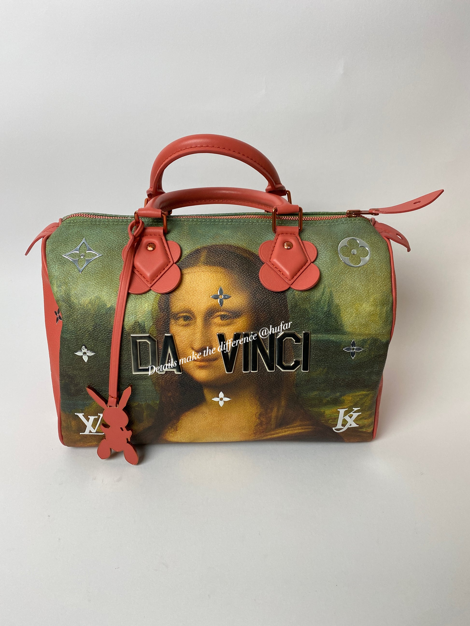 LOUIS VUITTON x Jeff Koons Speedy 30 DaVinci Mona Lisa Canvas Leather  Limited